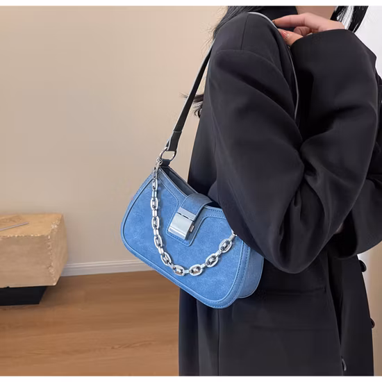 Réplicas Bolso de cuero Hobo personalizado Bolsos de mano de hombro dulce con forma de media luna