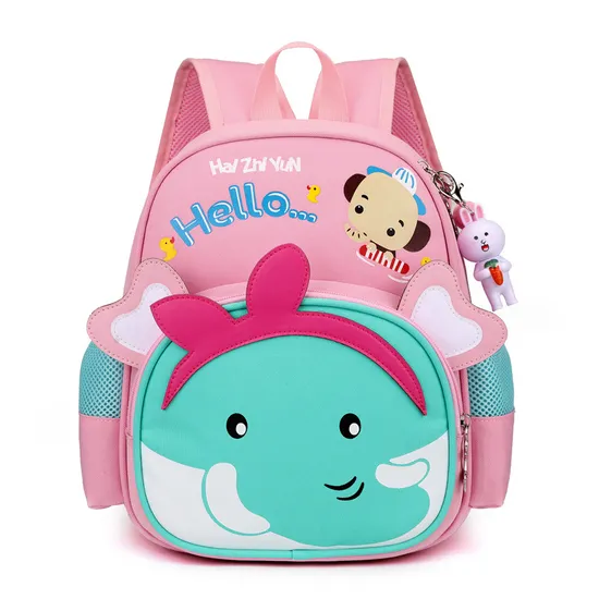 Mochila de guardería con imagen de conejo de dibujos animados, gran capacidad, compre uno y llévese otro, bolsa para el pecho, bolsa para niños gratis