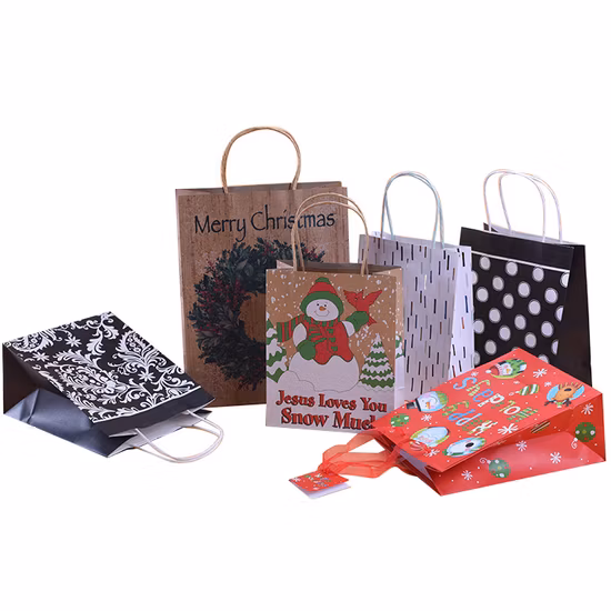 Bolsa de papel Kraft de alta calidad, bolsa de regalo de papel, bolsa de papel de impresión personalizada